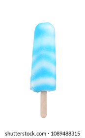 Isolated Blue Raspberry And Vanilla Popsicle