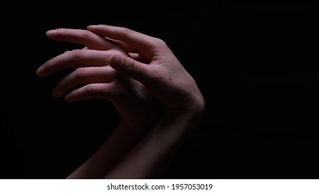isolated body expression gesture in dark background - Shutterstock ID 1957053019