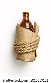 Isolated bottle of beer on white background
