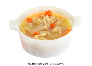 Isolated Bowl Of Turkey Noodle Soup