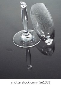 An Isolated Broken Champagne Flute