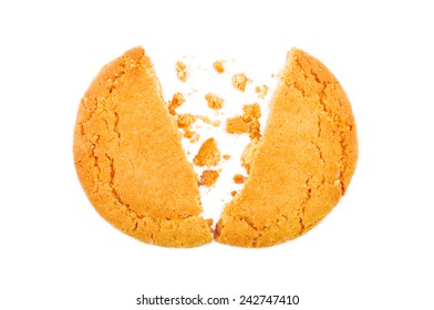 Isolated Broken Cookie On A White Background