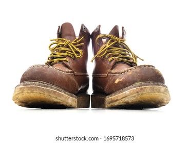 Isolated Brown Construction Work Boots