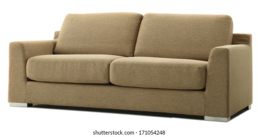 Isolated Brown Couch 