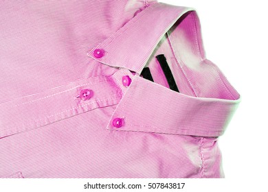 Isolated Button Down Shirt Pink Color