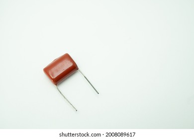 Isolated capacitor, used in electronic device. Electronic parts concept.