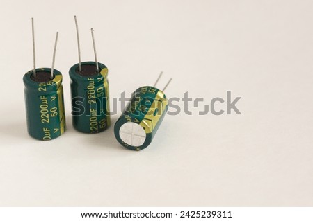 Isolated capacitor, used in electronic device. Electronic parts concept.
