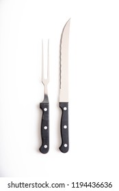 Isolated Carving Knife And Fork