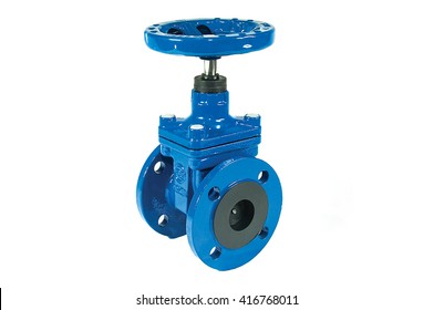 Isolated cast iron ball valve with manual actuator. Flange mount. Pipeline fittings system