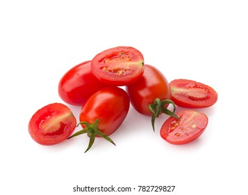 Isolated Cherry Tomato On White Background With Clipping Path