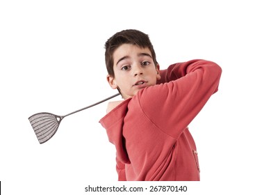 Isolated Child With Mosquito Net