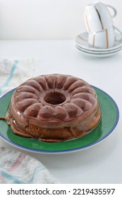 Isolated Chocolate And Biscuit Pudding On A Plate