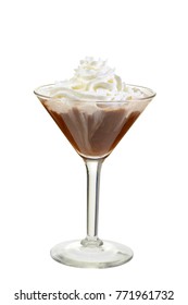 Isolated Chocolate Martini With Whipped Cream