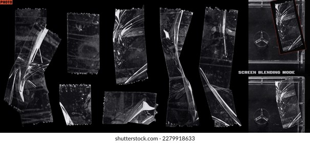 Isolated clear tape collection for an overlay or mockup - Shutterstock ID 2279918633