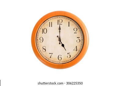 Isolated Clock Showing 5:00 O'clock