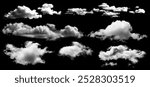 Isolated clouds on black background