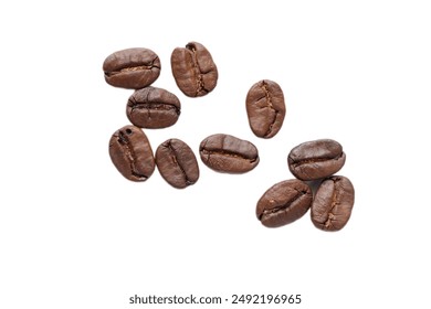 Isolated of coffee bean, Brown roasted coffee beans seeds isolated, coffee bean isolate, white background, bean isolated on white - Powered by Shutterstock