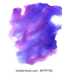 Isolated Color Water Spot Texture Purple Blue Abstract Watercolor