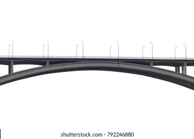Isolated concrete bridge over a white background. - Shutterstock ID 792246880