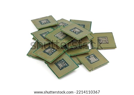 Isolated CPU or central processing unit on white background,  Microprocessors.