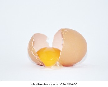 Isolated Cracked Egg