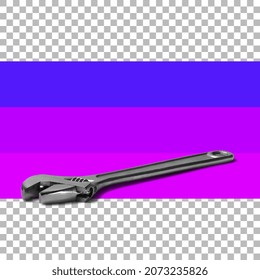 Isolated Crescent Wrench With Transparent Background.