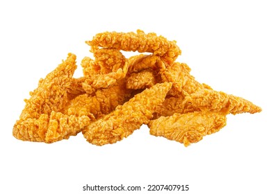 Isolated crispy fried fhicken strips