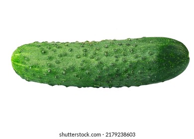 Isolated cucumber. Fresh organic cucumber isolated on white background. Cucumber macro studio photo. File contains clipping path. - Shutterstock ID 2179238603