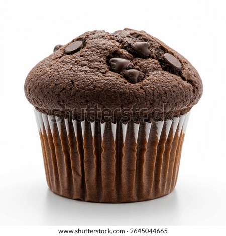 Isolated cupcake with Choco chips on a white background. Ideal for use in bakery promotions, food packaging, dessert menus, and celebration themes.