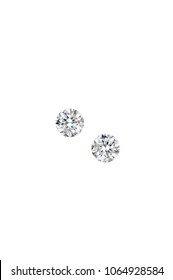 Isolated Diamond Stud Earrings