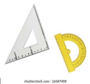 Isolated Drafting Measurement Tools On A White Background