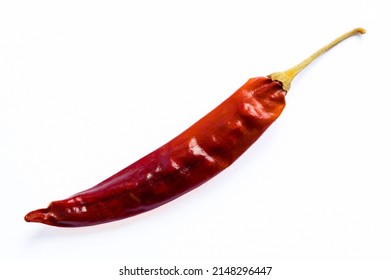 Isolated Dry Red Chilli On White Background