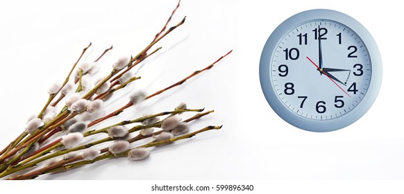 Isolated electronic wall clock. Goes to Summer time