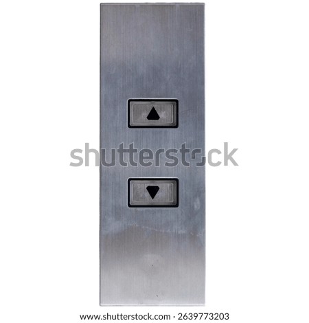 Isolated elevator buttons on white background.