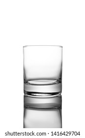 Isolated Empty Rocks Glass On White Background