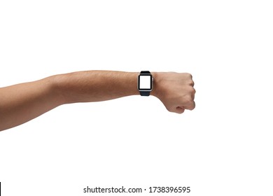isolated empty smart watch on arm