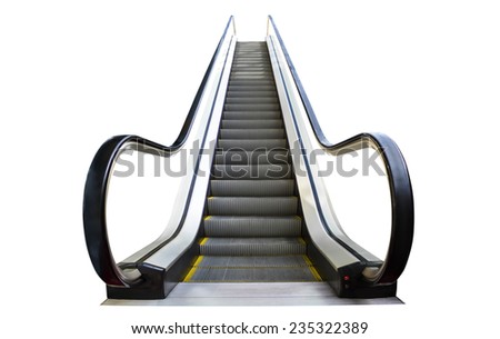 Isolated escalator on the white background