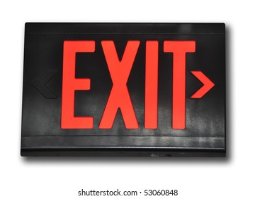 Isolated exit sign on white
