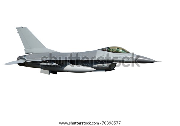 isolated F-16 jet fighter
plane