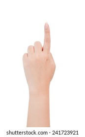 isolated female hand  pointing  something - Shutterstock ID 241723921