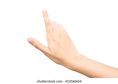 Isolated Female Hand Touching Pointing Something Stock Photo 130978631 ...