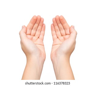 Isolated Female Hands Palms Held Subject