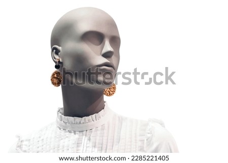 Isolated female mannequin. Dummy woman head. Fashion concept
