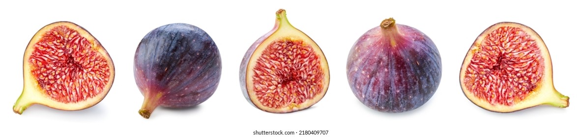 Isolated figs. Figs on white background with clipping path. As design element. - Shutterstock ID 2180409707