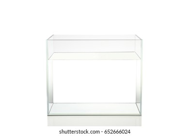 Isolated Fish Tank With Fresh Water On White Background