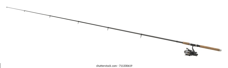 isolated fishing pole in white back