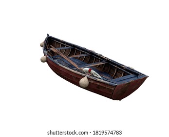 Isolated Fishing Row Boat Back View