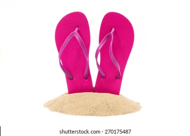 Isolated Flip Flops On White Background