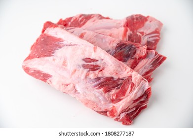 Isolated Fresh Beef Back Rib On White Background