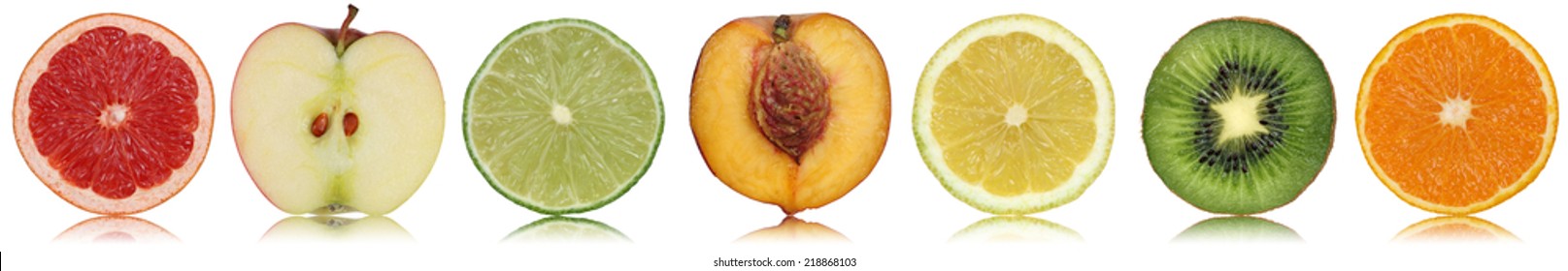 isolated fresh fruits - Shutterstock ID 218868103